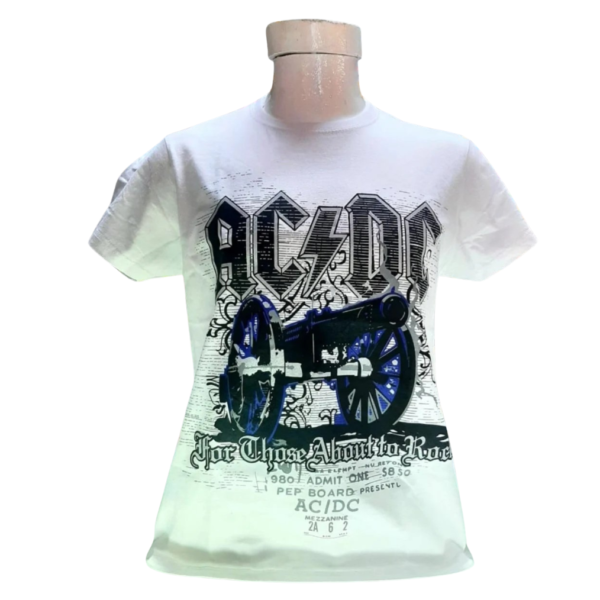 Polera ACDC blanca 3XL